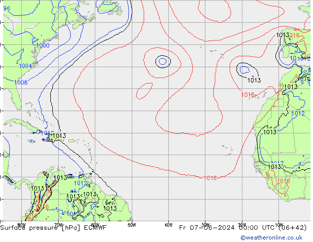 Surface pressure ECMWF Fr 07.06.2024 00 UTC