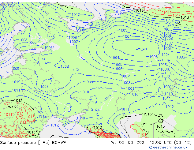 приземное давление ECMWF ср 05.06.2024 18 UTC