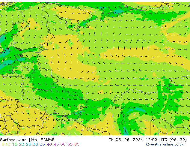 Surface wind ECMWF Th 06.06.2024 12 UTC