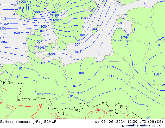 Yer basıncı ECMWF Çar 05.06.2024 12 UTC