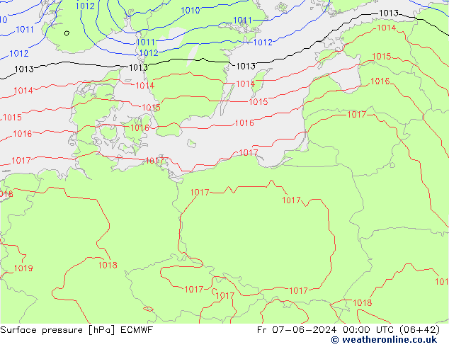 Bodendruck ECMWF Fr 07.06.2024 00 UTC