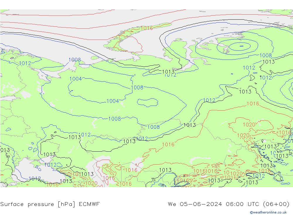 pression de l'air ECMWF mer 05.06.2024 06 UTC