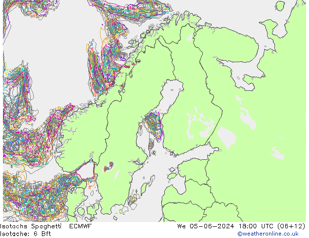 Izotacha Spaghetti ECMWF śro. 05.06.2024 18 UTC