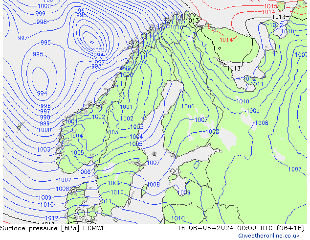 Bodendruck ECMWF Do 06.06.2024 00 UTC