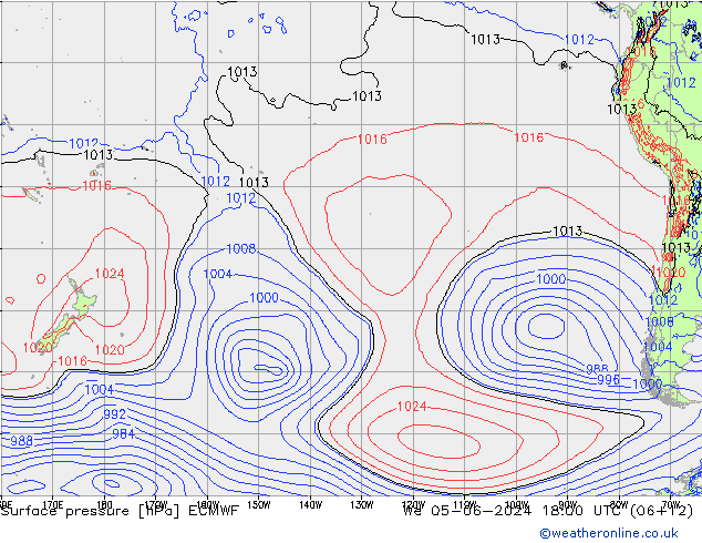 Atmosférický tlak ECMWF St 05.06.2024 18 UTC