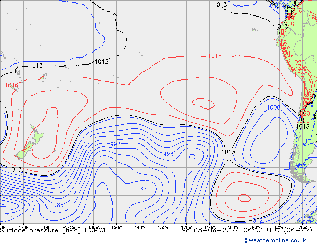 Yer basıncı ECMWF Cts 08.06.2024 06 UTC