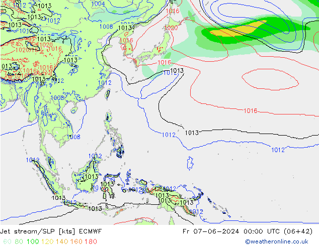 Prąd strumieniowy ECMWF pt. 07.06.2024 00 UTC