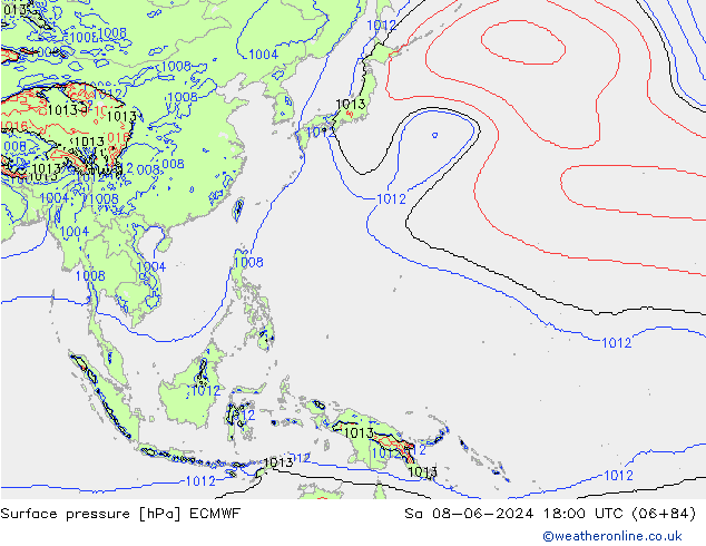 приземное давление ECMWF сб 08.06.2024 18 UTC