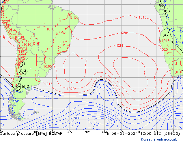 Bodendruck ECMWF Do 06.06.2024 12 UTC