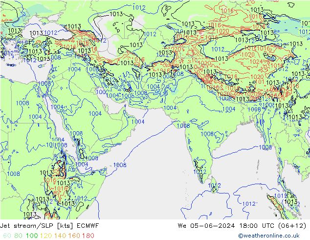 Courant-jet ECMWF mer 05.06.2024 18 UTC