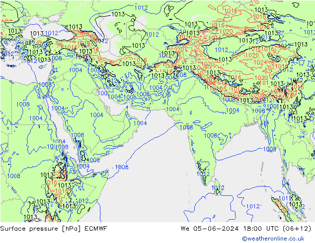 Yer basıncı ECMWF Çar 05.06.2024 18 UTC