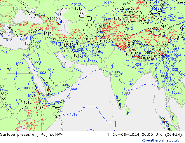 地面气压 ECMWF 星期四 06.06.2024 06 UTC