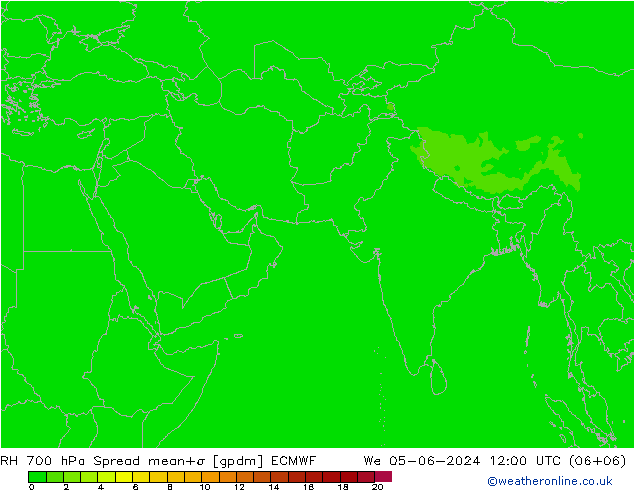 RH 700 hPa Spread ECMWF Mi 05.06.2024 12 UTC