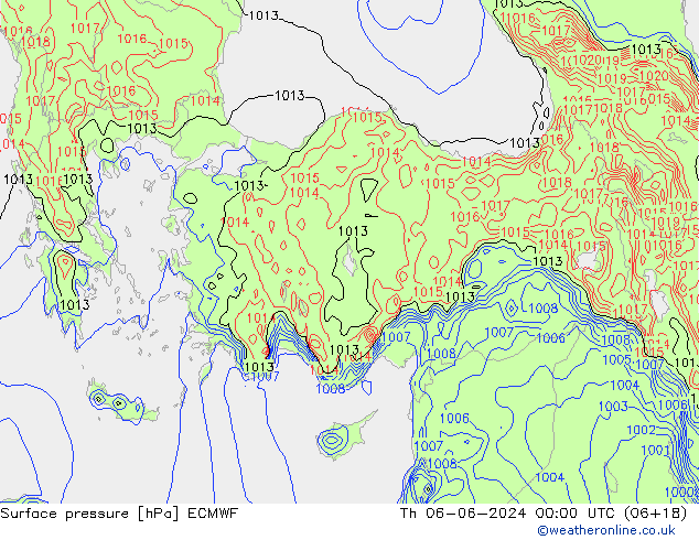 Yer basıncı ECMWF Per 06.06.2024 00 UTC