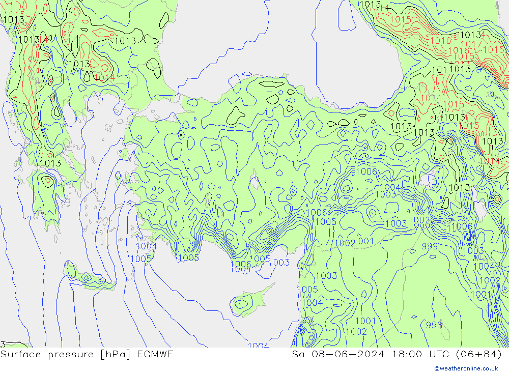 pression de l'air ECMWF sam 08.06.2024 18 UTC