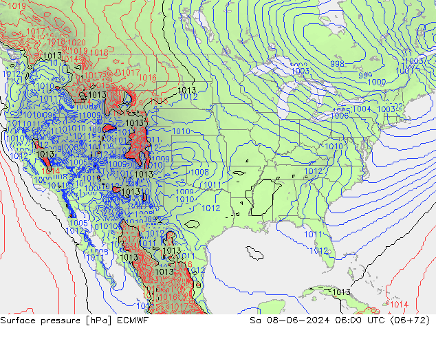 Yer basıncı ECMWF Cts 08.06.2024 06 UTC