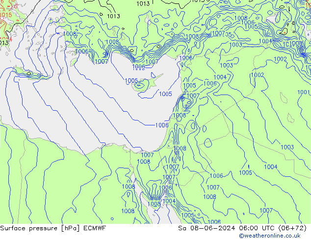 pression de l'air ECMWF sam 08.06.2024 06 UTC