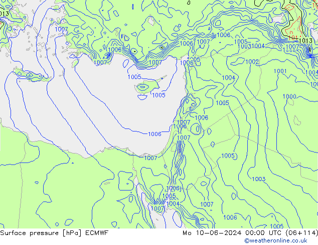 Bodendruck ECMWF Mo 10.06.2024 00 UTC