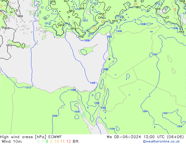 High wind areas ECMWF  05.06.2024 12 UTC