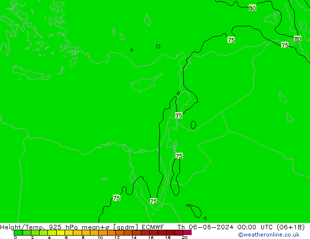 Height/Temp. 925 hPa ECMWF Qui 06.06.2024 00 UTC