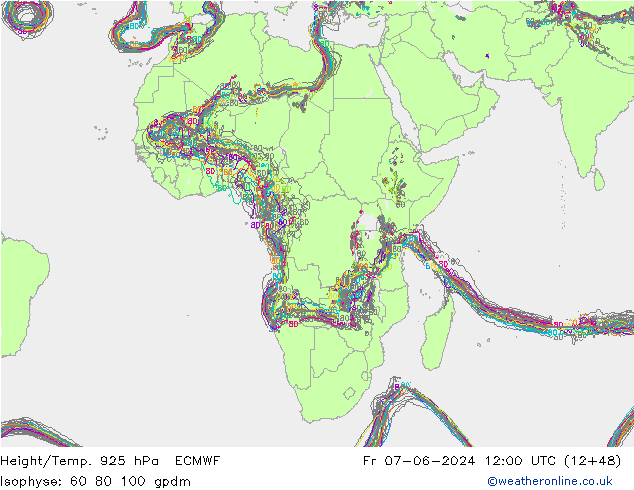 Height/Temp. 925 hPa ECMWF Sex 07.06.2024 12 UTC