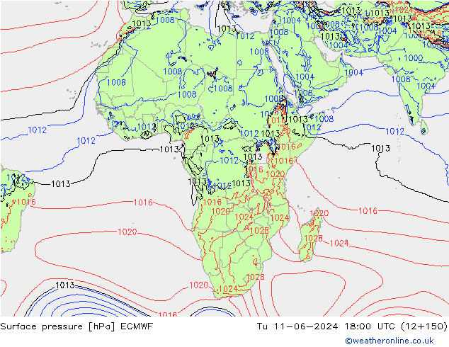 pression de l'air ECMWF mar 11.06.2024 18 UTC