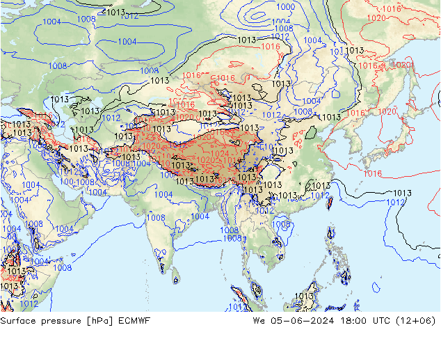 приземное давление ECMWF ср 05.06.2024 18 UTC