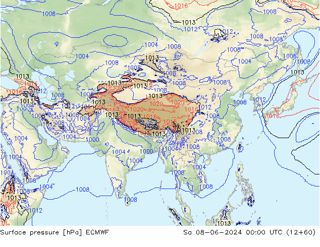 pression de l'air ECMWF sam 08.06.2024 00 UTC