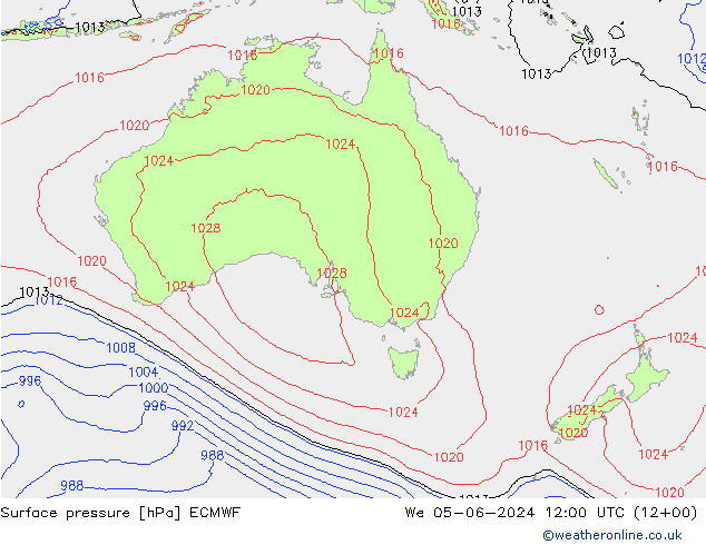 pression de l'air ECMWF mer 05.06.2024 12 UTC