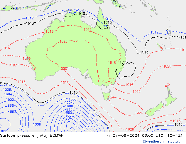 Surface pressure ECMWF Fr 07.06.2024 06 UTC