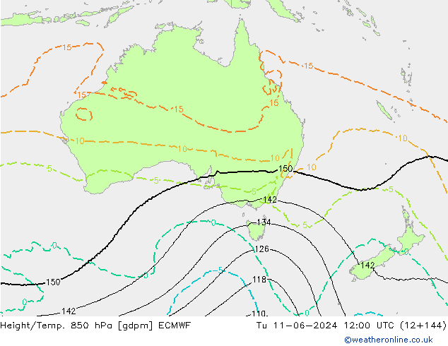 Height/Temp. 850 hPa ECMWF  11.06.2024 12 UTC