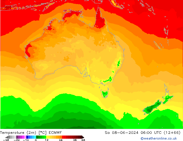 Temperature (2m) ECMWF So 08.06.2024 06 UTC