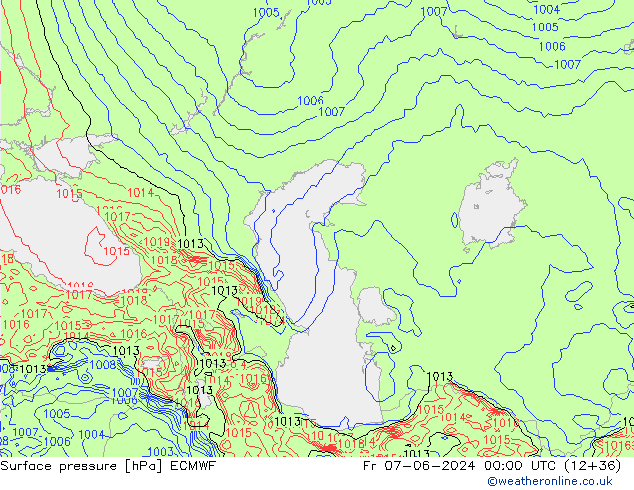 Yer basıncı ECMWF Cu 07.06.2024 00 UTC