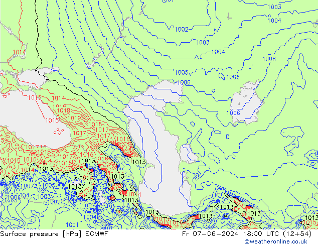 ciśnienie ECMWF pt. 07.06.2024 18 UTC