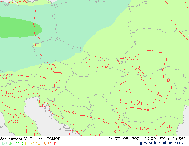 Jet stream/SLP ECMWF Fr 07.06.2024 00 UTC