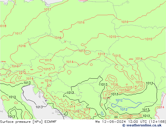 ciśnienie ECMWF śro. 12.06.2024 12 UTC