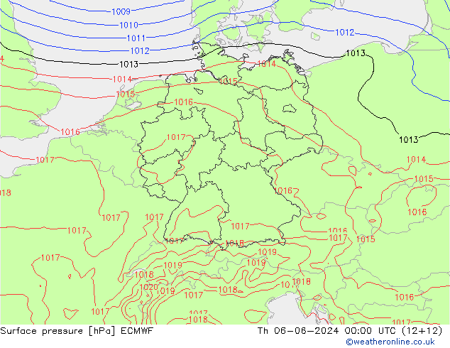 приземное давление ECMWF чт 06.06.2024 00 UTC