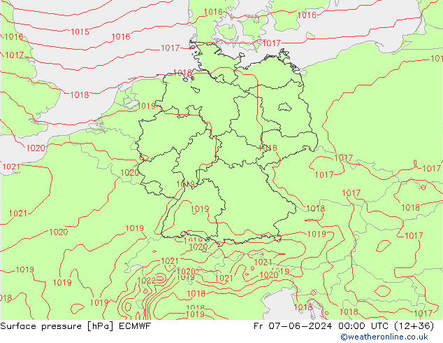 Luchtdruk (Grond) ECMWF vr 07.06.2024 00 UTC