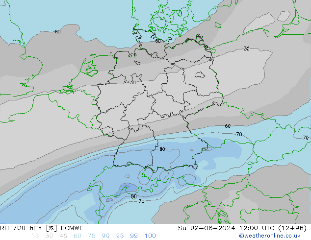 700 hPa Nispi Nem ECMWF Paz 09.06.2024 12 UTC