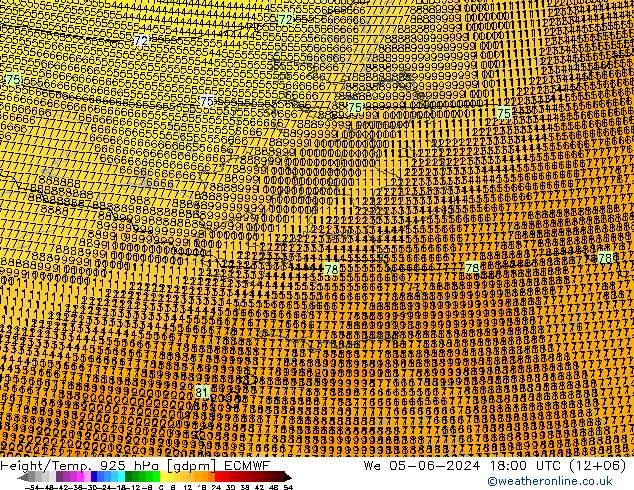 Height/Temp. 925 hPa ECMWF  05.06.2024 18 UTC