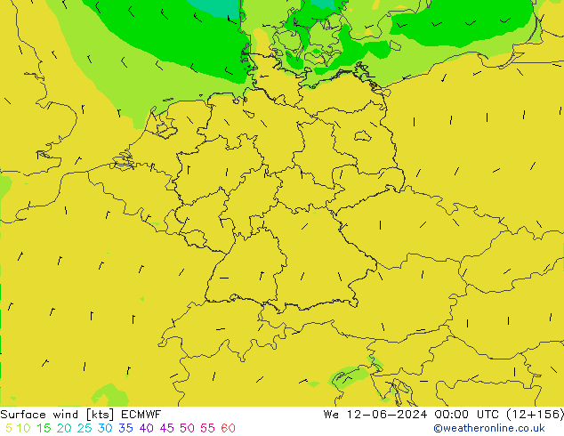 Rüzgar 10 m ECMWF Çar 12.06.2024 00 UTC