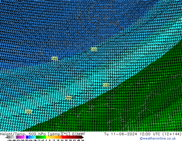 Height/Temp. 500 hPa ECMWF mar 11.06.2024 12 UTC