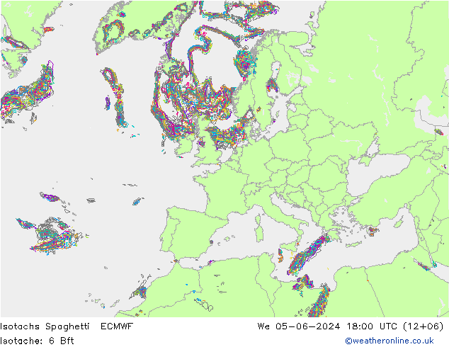 Isotachs Spaghetti ECMWF We 05.06.2024 18 UTC