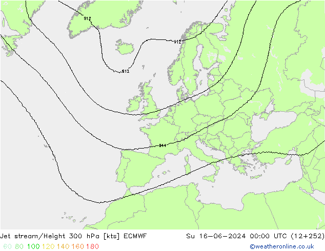 джет ECMWF Вс 16.06.2024 00 UTC