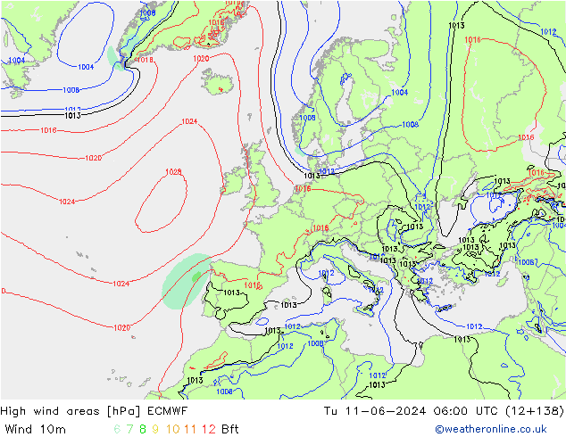 Sturmfelder ECMWF Di 11.06.2024 06 UTC