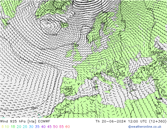 Vent 925 hPa ECMWF jeu 20.06.2024 12 UTC