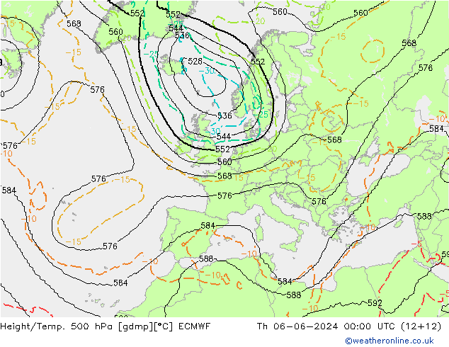 Height/Temp. 500 hPa ECMWF  06.06.2024 00 UTC