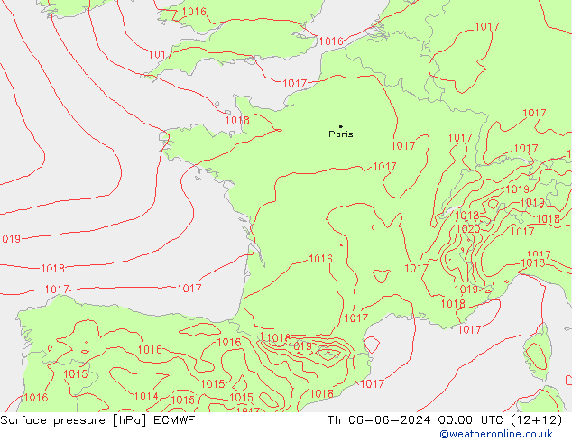 Bodendruck ECMWF Do 06.06.2024 00 UTC