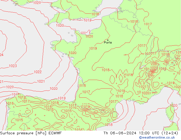 Yer basıncı ECMWF Per 06.06.2024 12 UTC