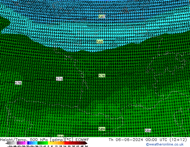 Géop./Temp. 500 hPa ECMWF jeu 06.06.2024 00 UTC